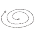 Collana a catena a serpente in acciaio inossidabile argento con maglie strutturate - Argento 2.5mm-51cm (KN85288-KC)
