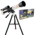 Kids astronomical telescope toy set with tripod and STEM packaging in black and white - Standard Set (769g) / White