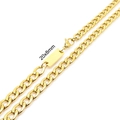 Collana a catena cubana da 7mm in oro acciaio inox con ciondolo rettangolare 20x8mm - Bracciale 20CM / Oro