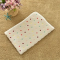 Thick flannel pet blanket featuring colorful polka dots and soft plush velvet texture - Light Coffee with Colorful Polka Dots