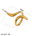 Minimalist 18k gold plated stainless steel snake ring with geometric double-layer design - Double Loop Flow Style (TR4329)