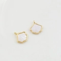 18k gold plated shell pendant with golden frame for DIY jewelry making and necklaces - Scallop Shape 13.5mm