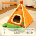 Cama tipo tienda para perros con diseño de zanahoria en felpa suave para mascotas - L (55*60*56cm) / Naranja Zanahoria