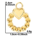 Detalle de colgante de corazón dorado con medidas 1,4cm x 1,0cm y peso de 0,8g - Colgante / Dorado