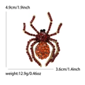 Spilla a ragno dorata con strass rossi e arancioni, misura 4,9cm per 3,6cm con peso - Rosso