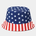 Unisex reversible bucket hat with American flag stars and stripes pattern design - M (56-58cm) / Classic US Flag Design (Color #5)