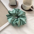 Oversized bean paste green satin scrunchie with a soft pearlescent elegant finish - 7#Maca Green
