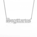 Silver stainless steel Sagittarius zodiac pendant necklace with fine link chain - Sagittarius (Silver)