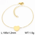Poliertes goldenes Herzarmband mit 185mm Kette für Damen-Schmuckkollektionen - Goldenes Armband (KB166618-K)