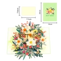 3D greeting card with yellow floral bouquet and Best Wishes design on green base - Spinning Lily (Green Cover)