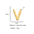 Gold stainless steel letter V pendant charm for DIY jewelry with 12mm height - Letter V