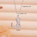 Collana con ciondolo stivale argento e cristalli, dimensioni 18,5mm x 12,2mm - Stivali con Strass Argento