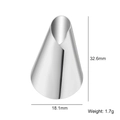 Stainless steel piping tip for cake decorating with dimensions 32.6mm by 18.1mm - Style 45