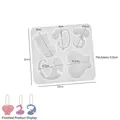 13x12cm square silicone mold with cat and heart shapes for resin DIY jewelry making - Heart Cat Mold