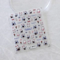 Embossed cartoon rabbit nail art stickers model TS-2871 with cute heart and star motifs - TS-2871-Childlike Jade Rabbit-New Relief