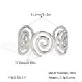 Especificaciones de tamaño para el brazalete abierto de acero inoxidable con espiral - Plateado