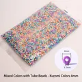 Mix of 4mm purple and blue glass beads for DIY jewelry making in bulk packs - Purple Macaron Mixed 4mm with Bugle Beads