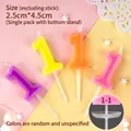Colorful macaron number 1 birthday candles with white holders for party cakes - New Color Number Candle 1