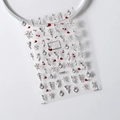 5D embossed nail stickers S-031F featuring vintage white angels and red roses - 5D Relief Sculpture Angel Heart (S-031F)