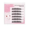 Self-adhesive cluster lashes set with six rows of black fiber in a pink case - Glue-Free Energetic Girl