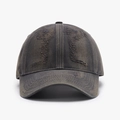 Distressed vintage baseball cap in charcoal grey with worn-out fabric details - Navy Blue