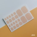 Glitter nude pink toe nail stickers J041 full wrap set on white backing card - J041 Nude Glitter