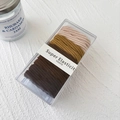 Elastic knit hair tie set in earth tones with beige and brown colors in a clear box - Screw Back / 10 Pcs/Set / Milk Coffee