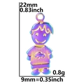 Rainbow plated stainless steel boy pendant showing 22mm height and 9mm width dimensions - Boy Pendant - Rainbow