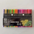 48 colors dual tip watercolor markers set with 0.4mm fine and 1-2mm soft brush tips - Old Style Black Barrel 48 Colors (Soft Pack)