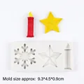 Silikonform mit Schneeflocken, Sternen und Kerzen für DIY-Weihnachtsbäckerei und Basteln - Stil 2#-Schneeflocke Stern Kerze / Grau