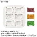White 6-cavity silicone mold for mini sweet candy cookies and fondant cake chocolate - 3# Grey Candy Shape