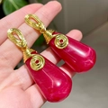 2512267 Pink Teardrop Earrings (s925 Silver Needle)