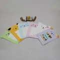3-inch cartoon animal paper photo frames in six colors with mini clips and hemp rope - 3-inch Cartoon Bear 6pcs With Clips Rope