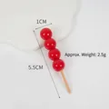 Modèle miniature de fruits confits en résine pour maison de poupée DIY de 5,5 cm de long - 5,5 cm Rouge Aubépine Complet