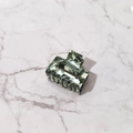 Vintage marble pattern acetate hair claw clip in dark green and black mix finish - 5.2cm / Green Floral (Small)