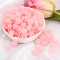 Pink star-shaped acrylic loose beads for DIY jewelry making in a decorative bowl - Dark Pink Frosted Star (83pcs)