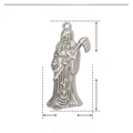 Detailed size chart of stainless steel reaper pendant showing 29mm height and 11mm width - Grim Reaper (YE288)