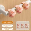 Set of 3 coral pink mushroom silicone door handle buffers for wall protection - Coral Pink (3 Pack)