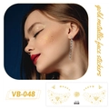 Metallic gold face freckle stickers with star and diamond patterns style VB-048 - VB-048 (Gold Metallic) / Gold