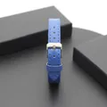 Blue leather DIY wristband strap with silver buckle for 10mm charms and keychains - 10MM Faux Leather Wristband-Dark Blue (Round Buckle)