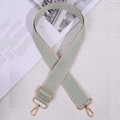 Adjustable sage green canvas shoulder strap with gold metal hooks for handbags - Green