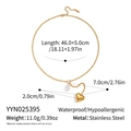 Especificaciones detalladas de tamaño para el collar de corazón y perla de acero - Estilo de Corazón de Perla Barroca(YYN025395)
