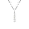 Elegante collana in acciaio inossidabile con perle a forma di lettera I da donna - I-Argento