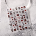 Nagelaufkleber im Gothic-Stil mit roten Rosen und Tarot-Designs Modell MN-244F - MN-244F Geprägter Stil