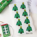 8pcs Christmas tree cake toppers with colorful ornaments for festive holiday desserts - 8 Pcs/Box / Icing Decorations Large Christmas C