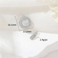 Silver round pendant with white shell and fine crystals including size dimensions - Palladium White Shell Round Clasp