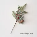 38cm artificial Christmas branch with pine cones, red berries and bells on white background - Christmas Arrangement C (38cm/Frosted/Pine Cones)