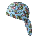 Sky blue paisley bandana cap with skull print for cycling and outdoor sports - Skull Pattern No.7