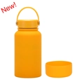 650ml yellow insulated sports flask with matte finish, handle lid and silicone boot - 650ml / Earth Yellow (New)