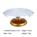31cm aluminum alloy cake turntable with silver surface and golden non-slip base - 12-Inch Gold Base Turntable